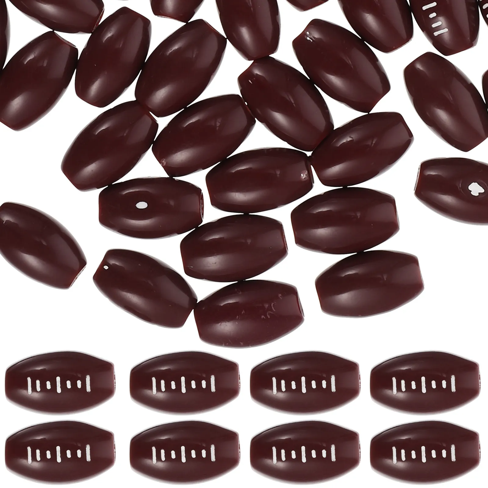 150pcs Football Beads for Jewelry Making – Acrylic Large Hole DIY Bracelets, Necklaces & Earrings Charms