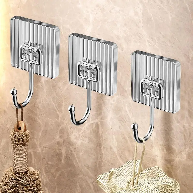 Self-adhesive Hooks Heavy Duty Waterproof Wall Hanging Hooks Non-punching Self-adhesive Hook Bathroom Organizer