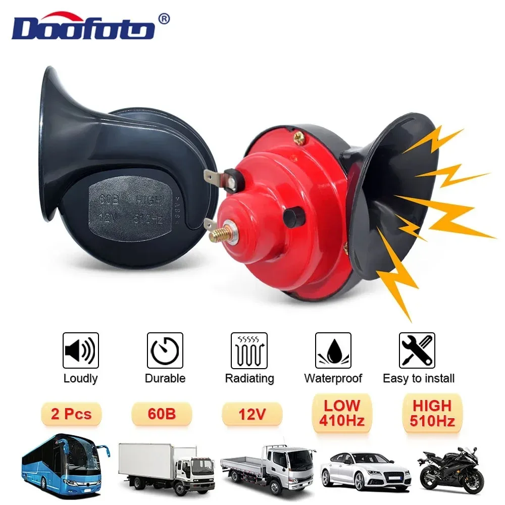 Alarma impermeabile ad altissima frequenza per lumache elettrico, adatta per motocicli, auto, camion, ecc. SUV, nave universale 12V2 pezzi