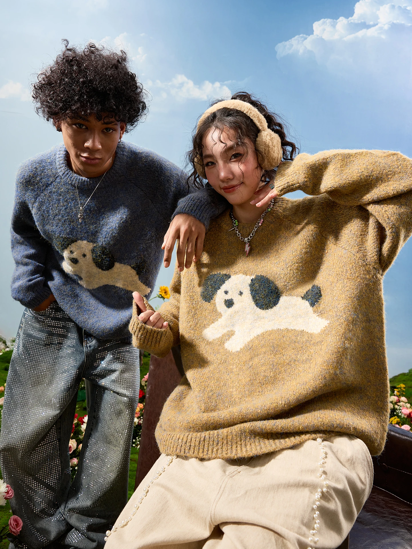 

Мужской теплый повседневный зимний свитер Nuthink в американском ретро-стиле, желтый, вязаный, с круглым вырезом, из полиэфирного волокна, с длинными рукавами