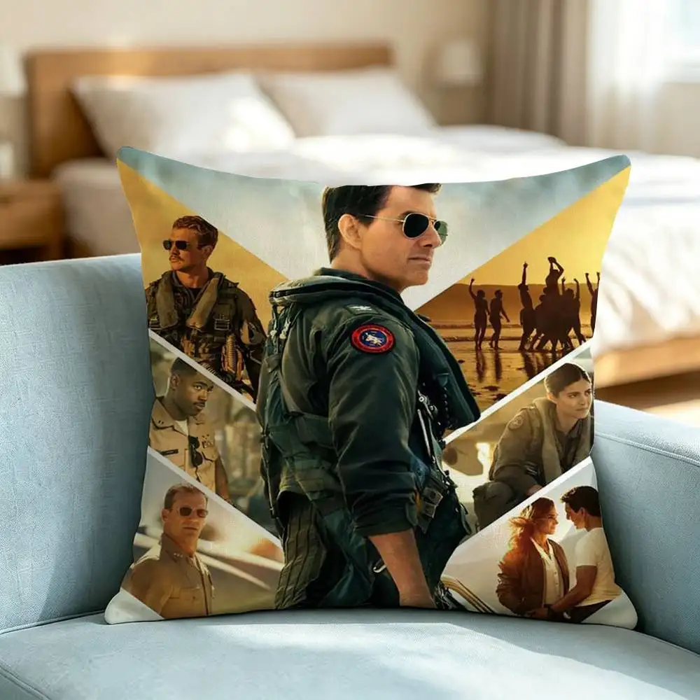 Top Gun Maverick-K Tom Cruise  Pillow Case Square Double-Sided Sofa Cushion Cover Bedroom Bedside Pillow Gift