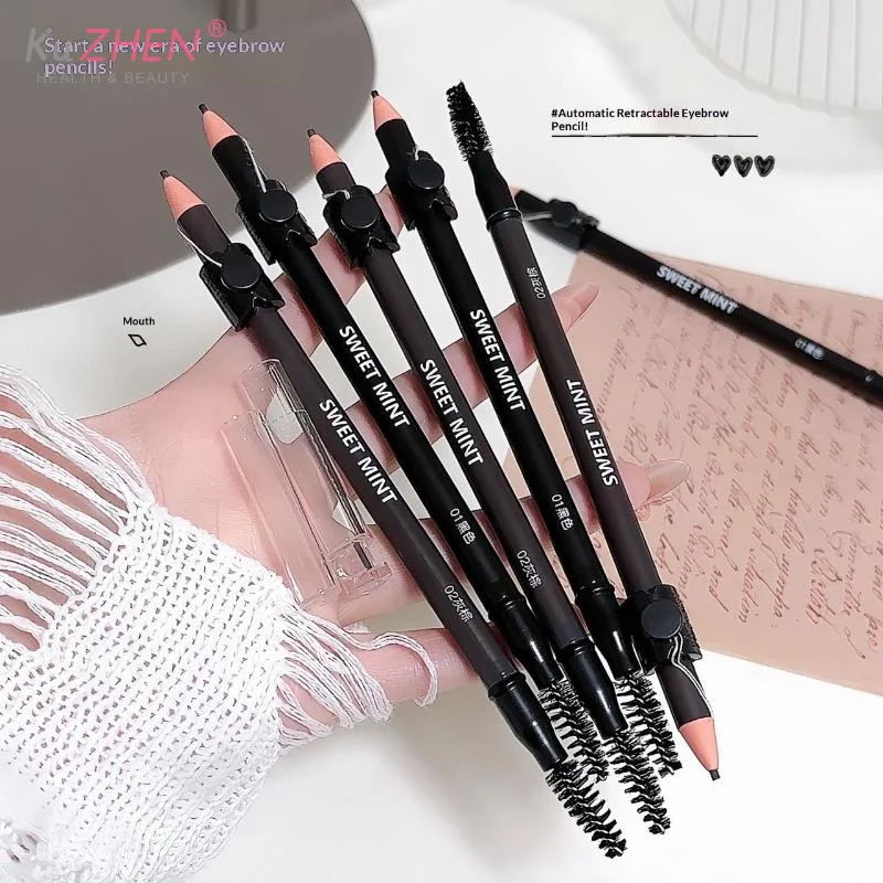 1Pcs Double-ended Eyebrow Pencil Makeup Eyebrow Enhancers Cosmetic Art Wooden Waterproof Brown Coloured Draw Eye Brow Pen Makeu