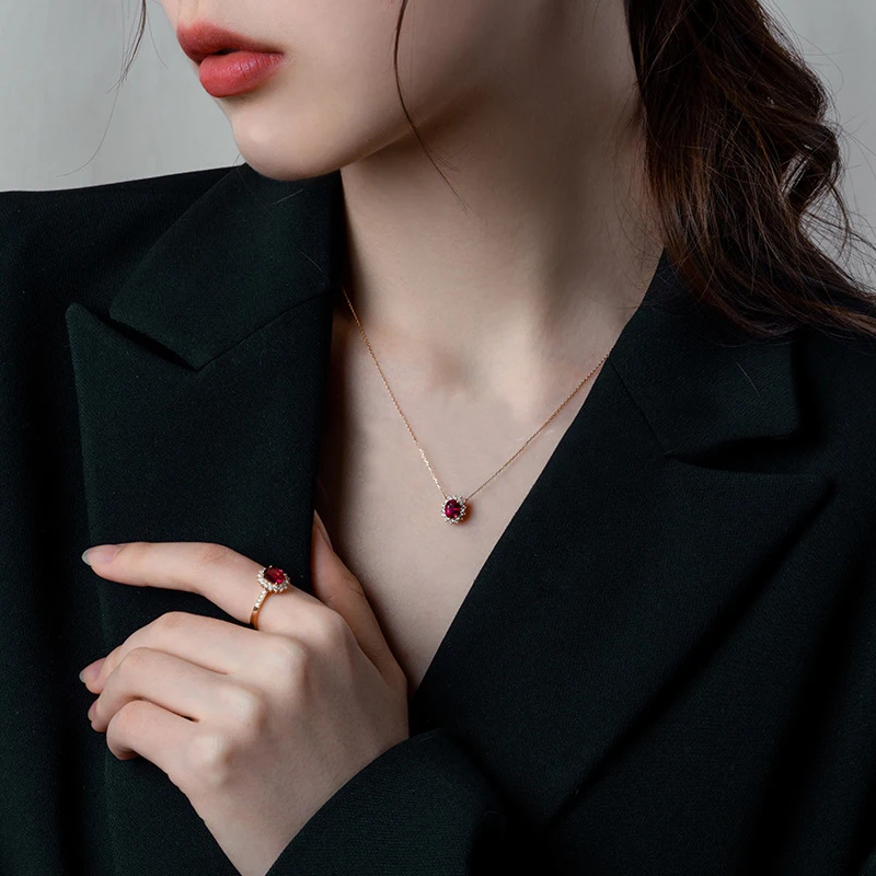 Metiseko-女性のための925スターリングシルバーリングリング,リング,18カラット,シルバーメッキ,ゴールド,フリル,ガーネット,レトロ,エレガント,クイーン,婚約