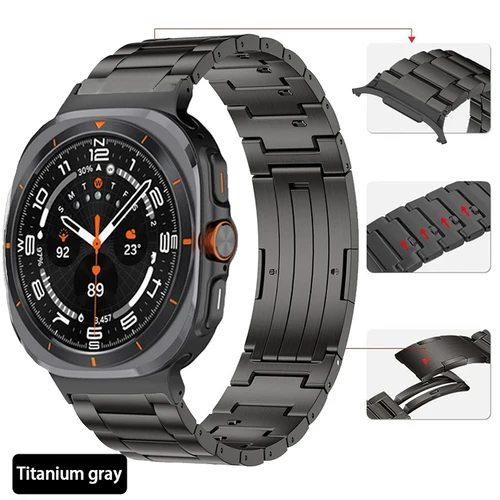 Imagen 2 del producto Correa de titanio de liberación rápida para Samsung Galaxy Watch Ultra 2025, pulsera de 47mm, Correa para Galaxy Watch 8-7 Ultra