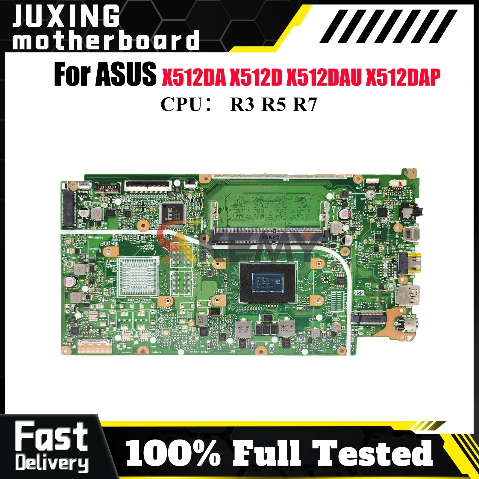 

X512DA Материнская плата для ноутбука ASUS VivoBook F512D X512D M512D X512DA V5000d X512DK M5050D X512DAU X512DAP Материнская плата R3 R5 R7 CPU