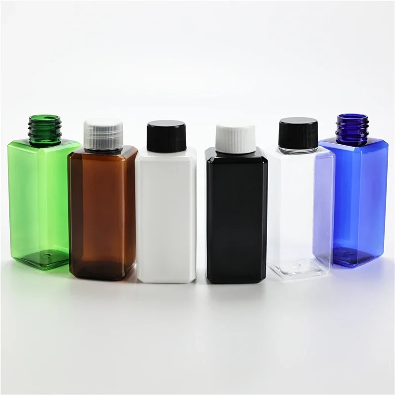 

Multicolor 40pcs 120ml Empty Square Plastic Bottle With Screw Cap For Cosmetic Toner Hydrosol Packaging Container With Screw Lid