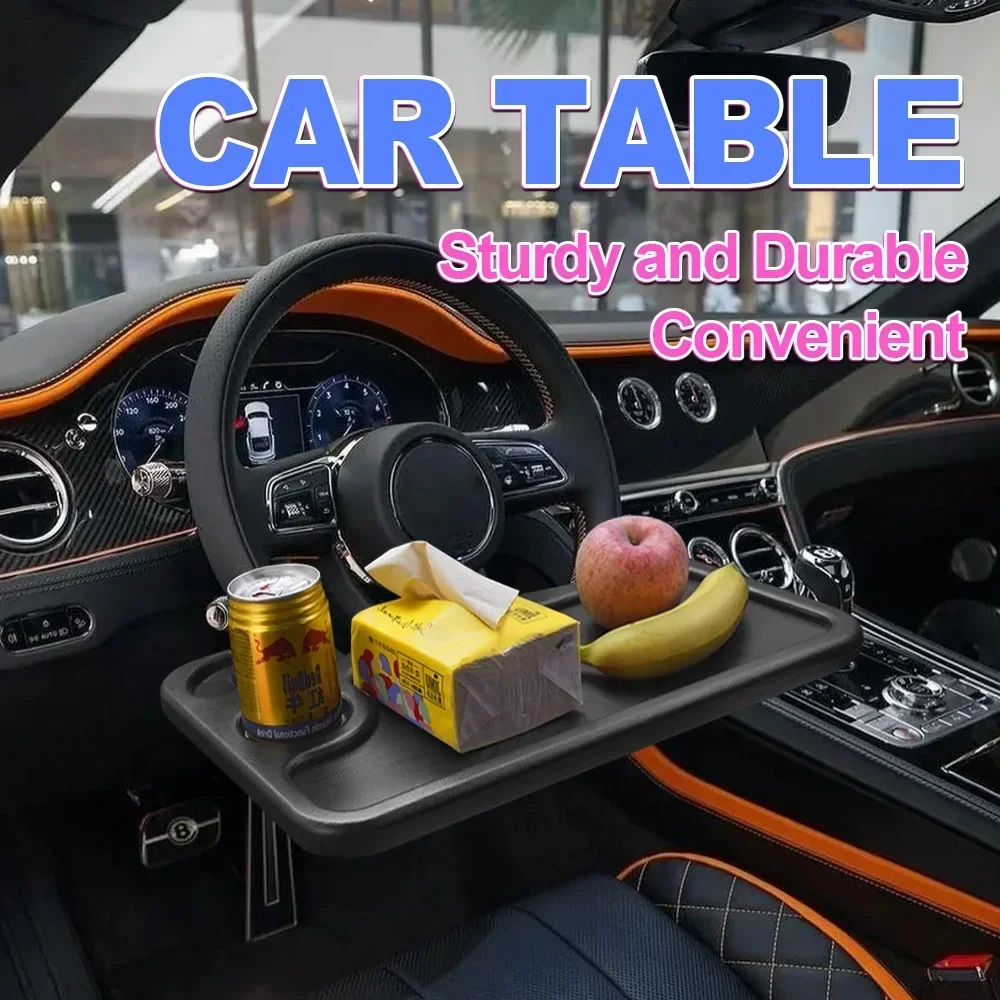 Car Steering Wheel Desk Sturdy and Durable Car Dining Table Bracket Portable Vehicle Table Vehicle Cup Holder Food Drink Holder