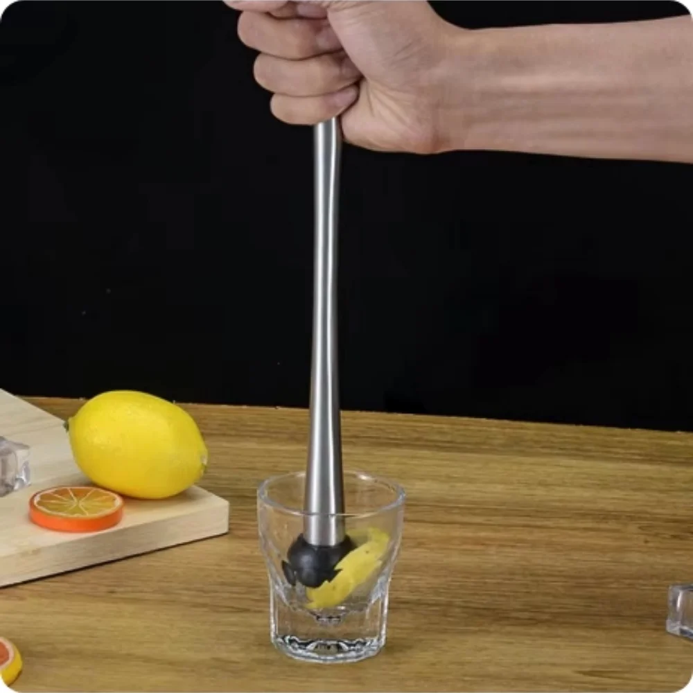 304 Stainless Steel Juice Rammer Ice Crusher Hammer Shaker Cup Beating Hand Lemon Tea Tool Cup Ice Masher Stick cocktail shaker