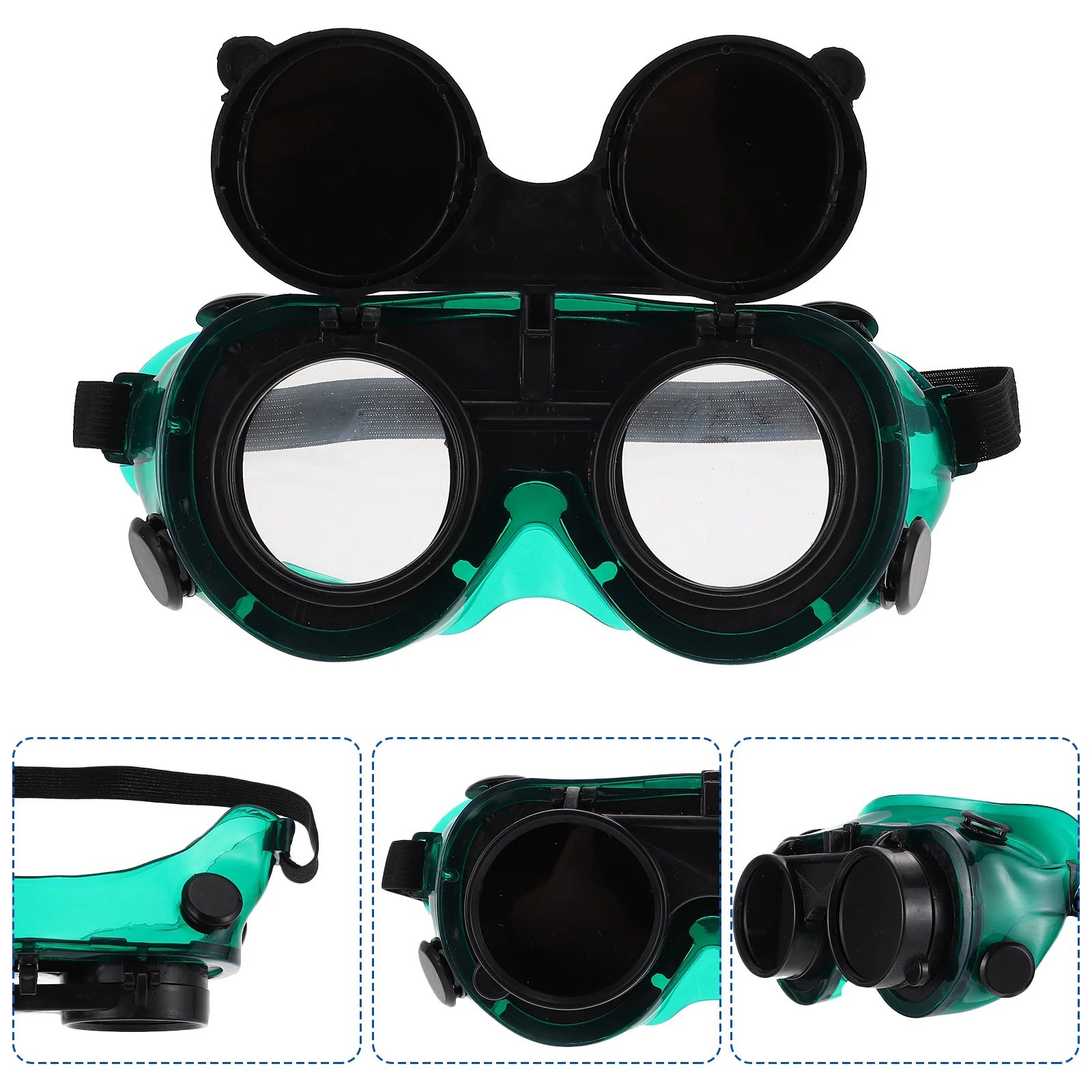 

2Pcs Thickness Welding Eye Protector Flip-Up Lens Comfortable Fit for Welding Grinding Construction Use Anti-Glare Goggles