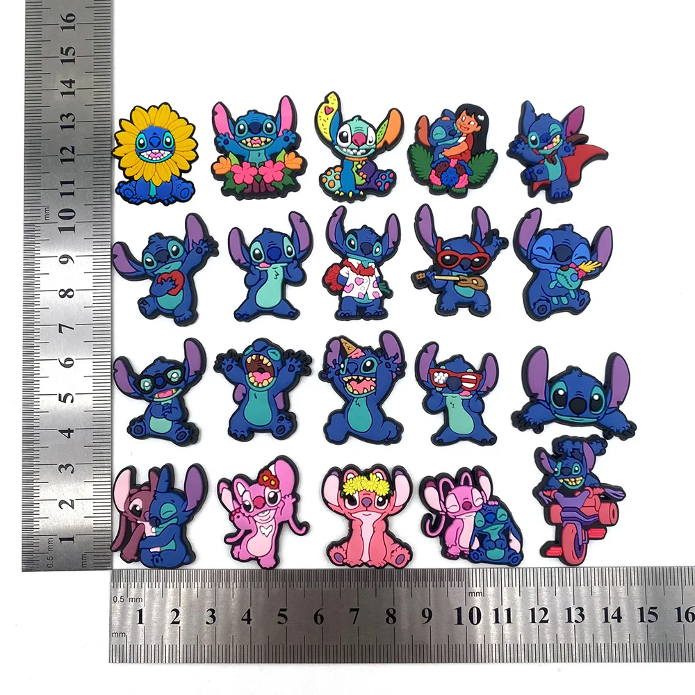 MINISO 1-20Pcs Disney Stitch Shoe Charms Cartoon DIY Shoes Accessories For Clogs Wristbands Sandals Decorations X-mas Gifts