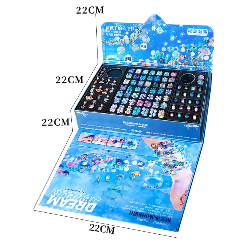 Girl Crafts Beads DIY Jewelry Make Kit Art Supplies Kid Bracelets Threading Beads Manual Activity Toy for 6 Years Birthday Gifts