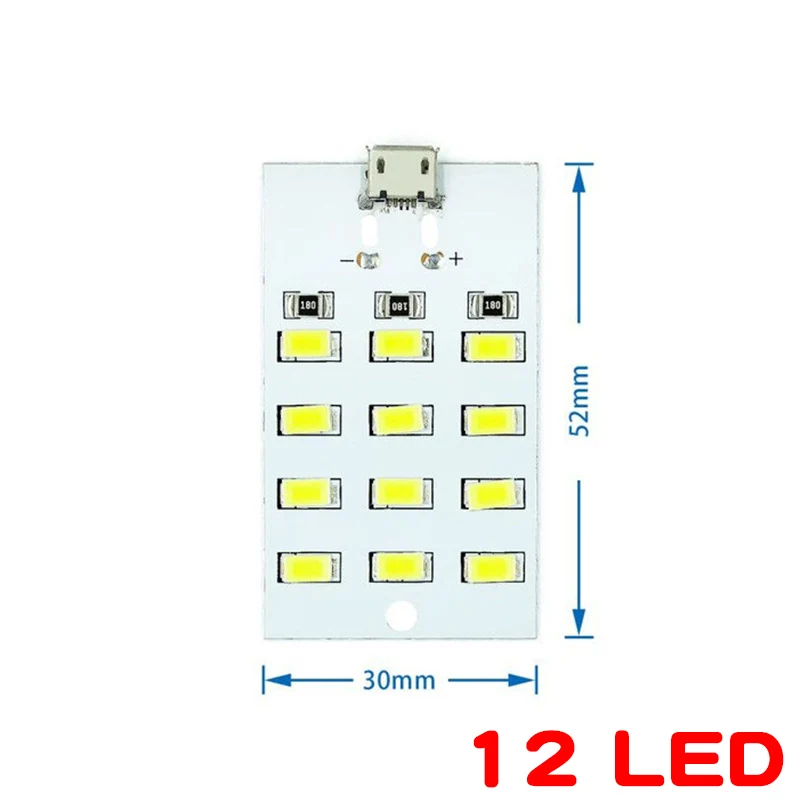 Panel de iluminación LED con Usb 5730, luz de Emergencia Móvil, luz nocturna, blanco, Mirco, 5730 Smd, 5V, ~ 470mA 430mA, 1 piezas