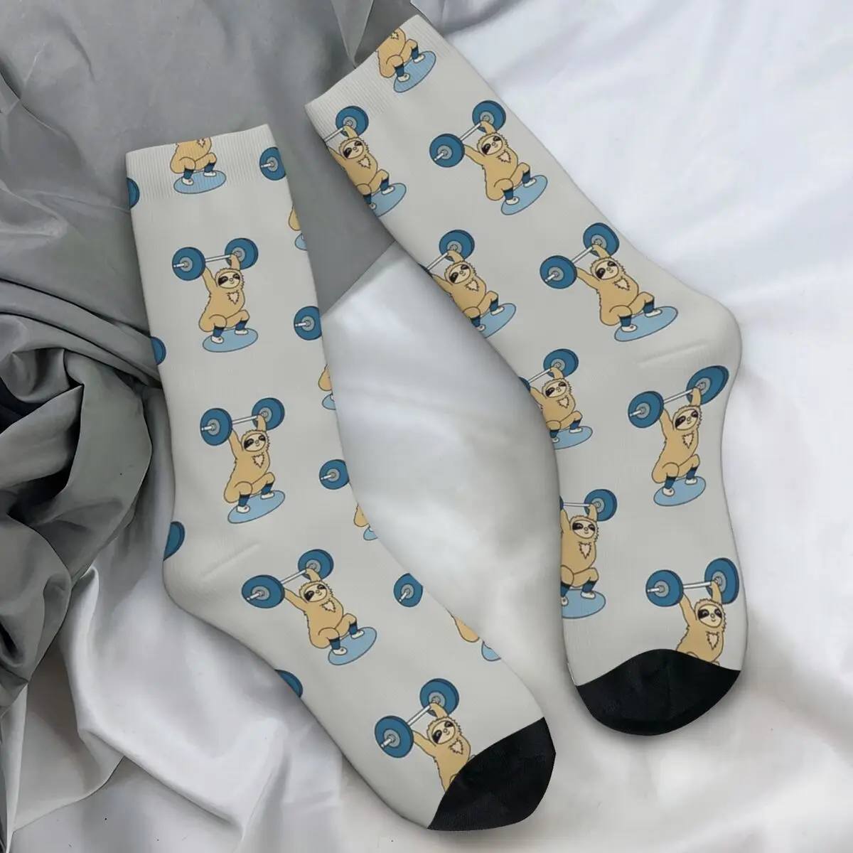 

Cute Sloth Bodybuilding Weightlifting Socks Animal Novelty Stockings Women Men Breathable Outdoor Socks Winter Non-Slip Socks