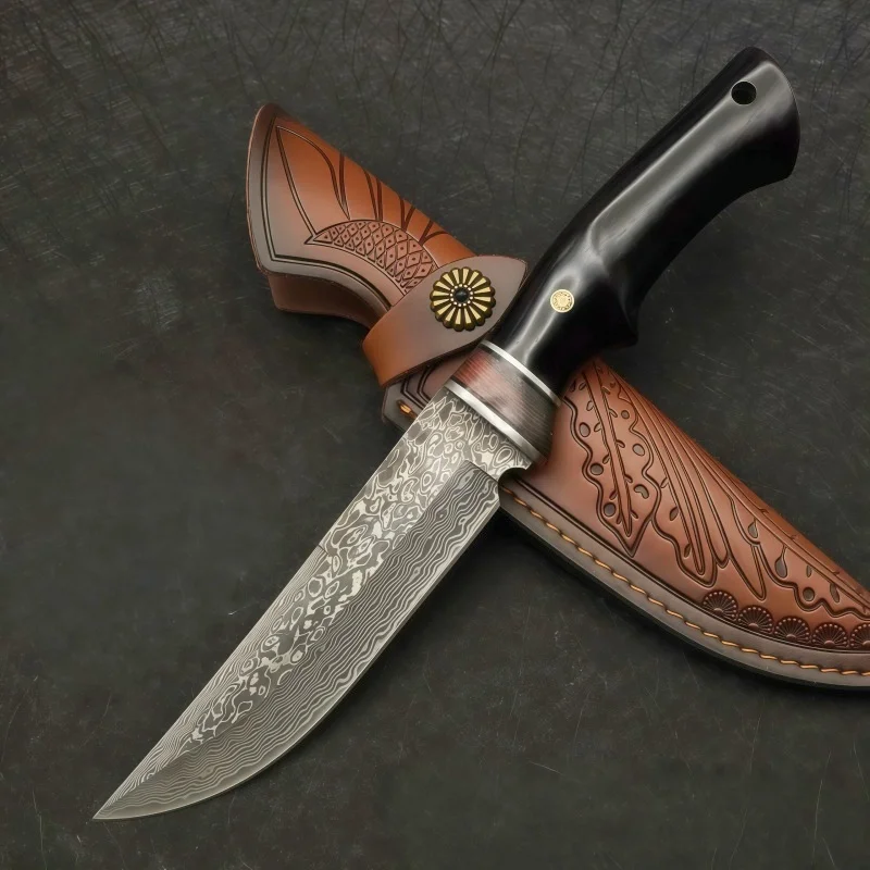 

Damascus VG10 outdoor high hardness multifunctional portable wilderness survival collectible knife