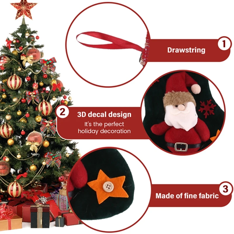 Nieuwe 3-delige kerstsokken Kerstman rendieren en sneeuwpop voor kerstvakantie feestdecor