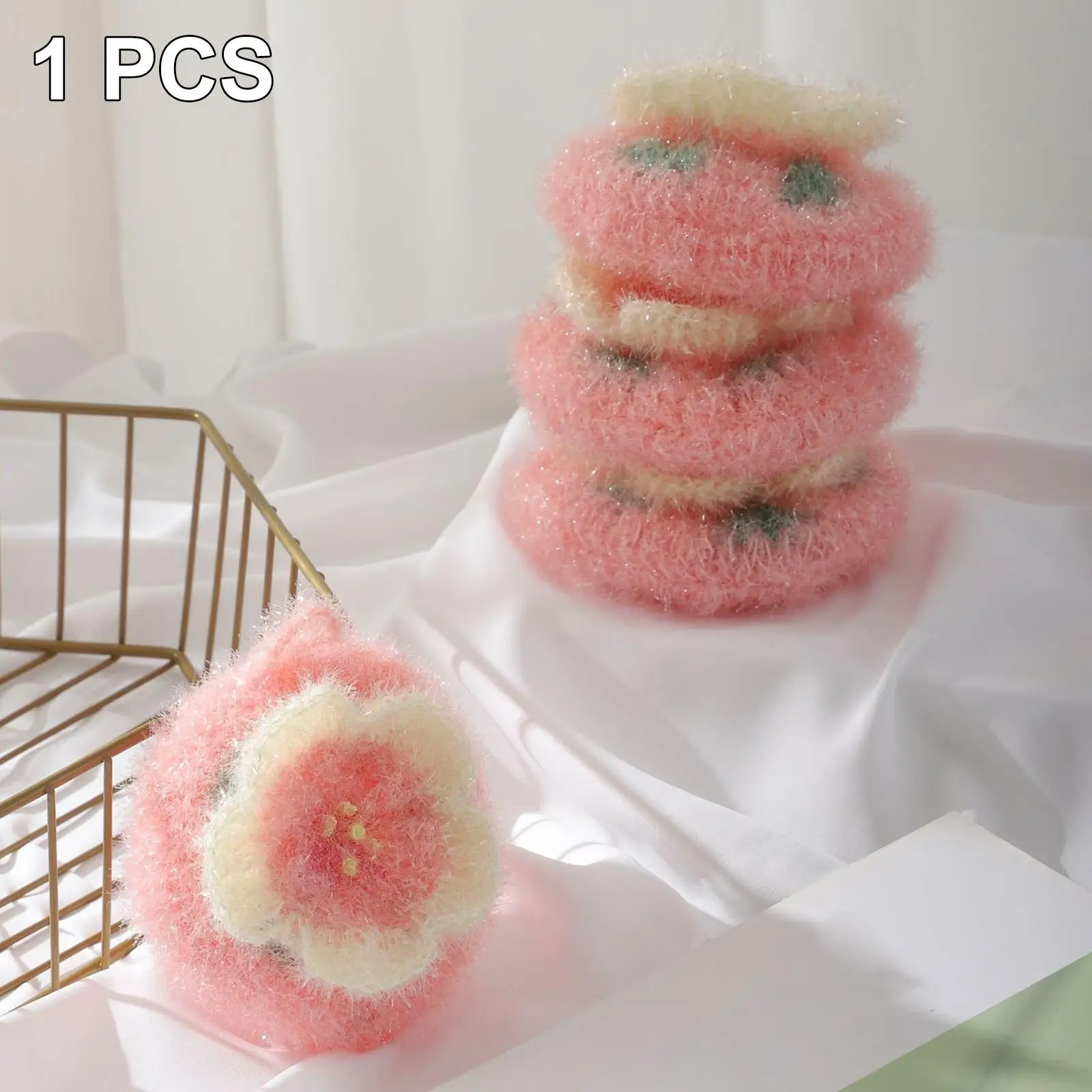 Sakura Shape Dish Cloth General Purpose Cleaning Dishcloth Heavy Duty Deep Cleaning Kitchen Cleaning Wiping Rags for Bathroom