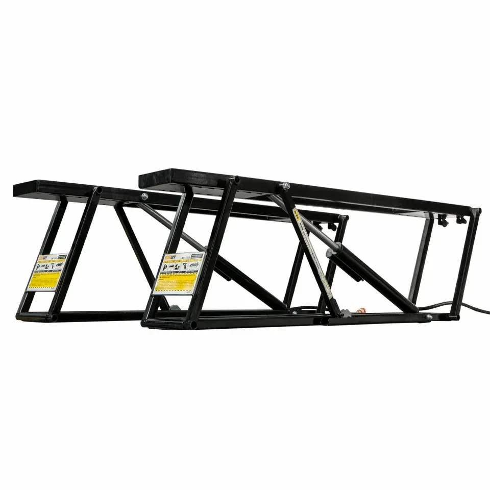 CHENT Mini Electric Portable Hydraulic Double Cylinder Scissor Car Lift 2450kg/2780kg/3450kg Capacity Two Post Design Quick Lift