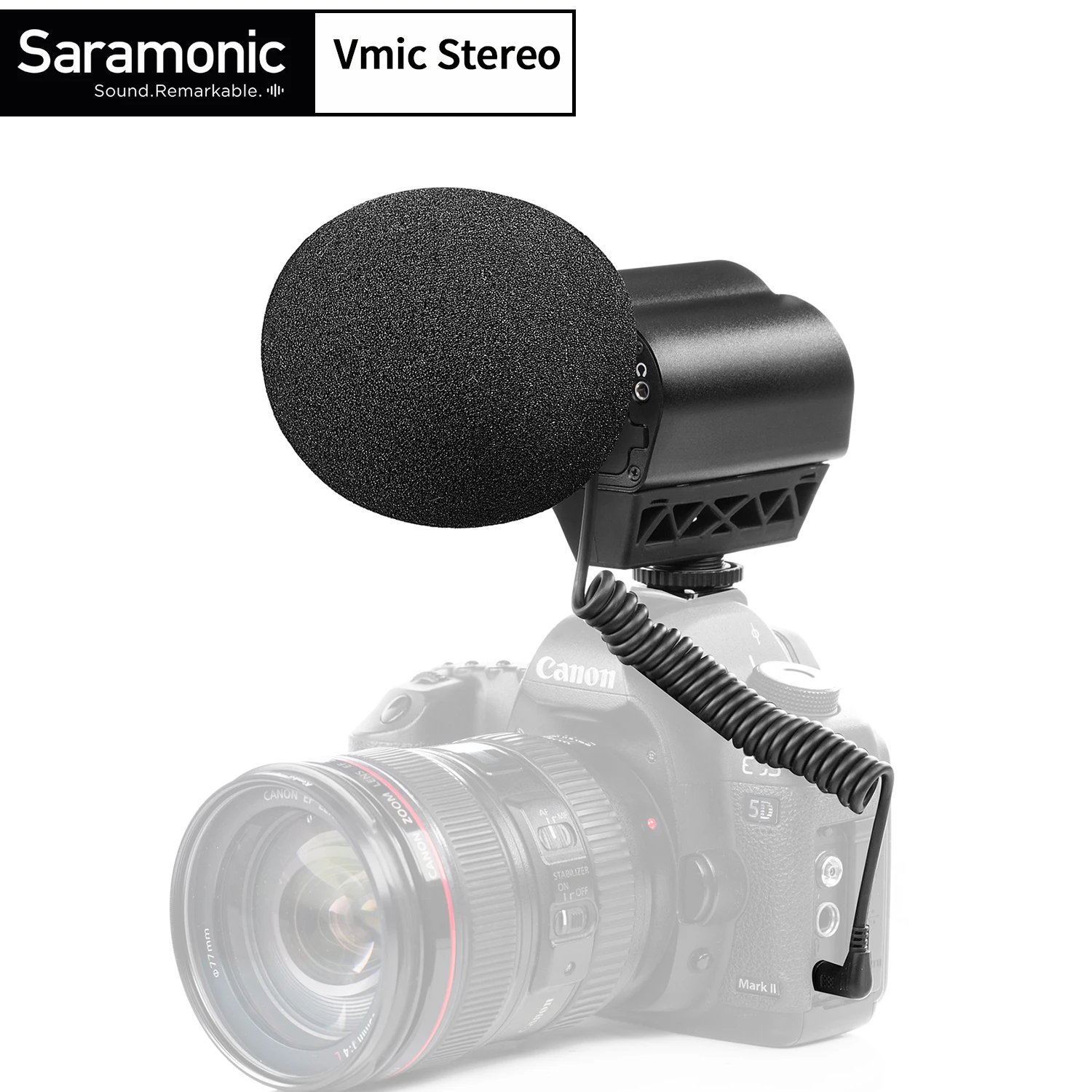 

Saramonic Vmic стерео на камеру конденсаторный видеомикрофон для DSLR беззеркальной видеокамеры интервью съемки видеозаписи Vlog