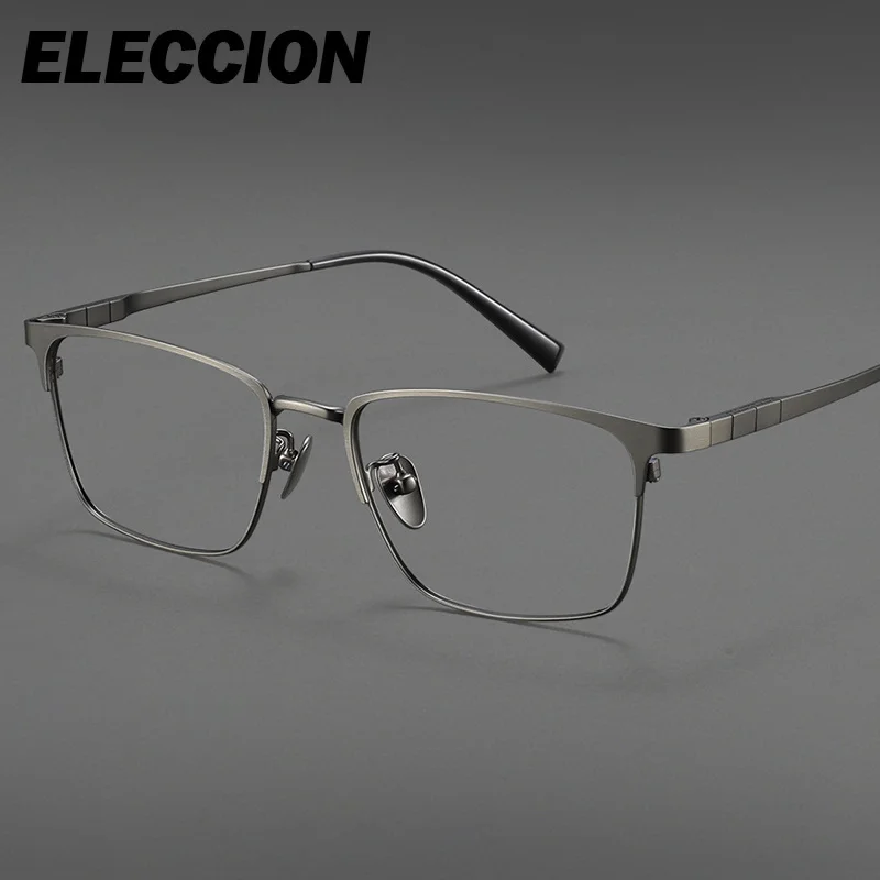 ELECCION Men Optical Eyeglasses Titanium Flexible Gafas Ultra Light Gentlemen Fashion Spectacle for Customize Lenses Male