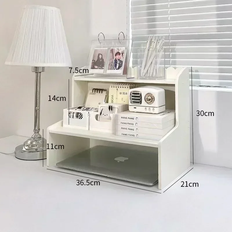 Study Storage Things Accessories Organizing Table Layer for Holder Organizer Pencil Makeup Rack Stationery Wooden Double