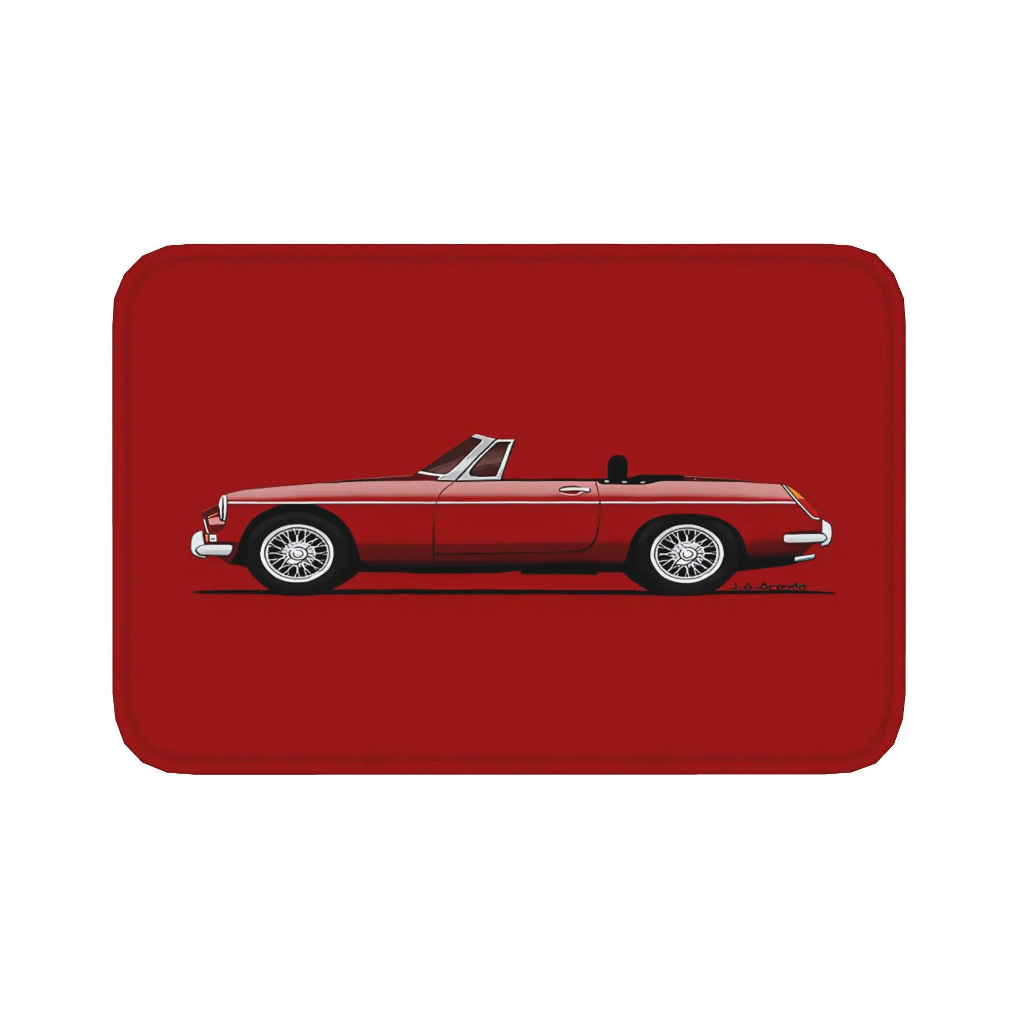 My Drawing Of The Transparent Mgb Roadster Motif Flannel Floor MatUltra Soft Carpet for Home DecorMachine Washable