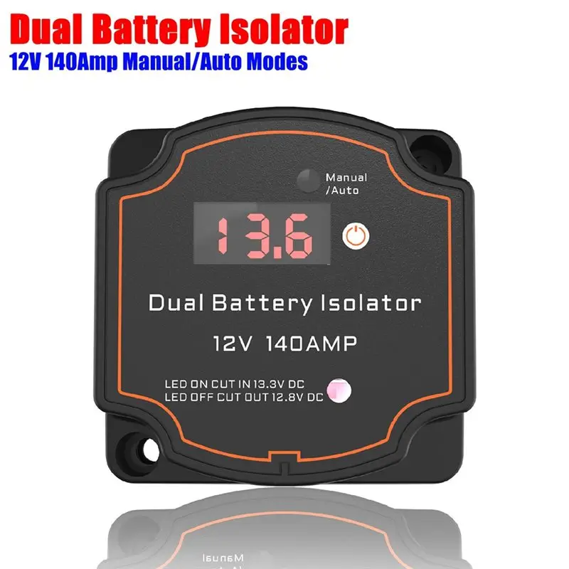 【Price Drop !!】 Smart Dual Battery Isolator 12V 140A Digital Voltage Sensitive Relay VSR For RV For Camper Car Marine Split Char