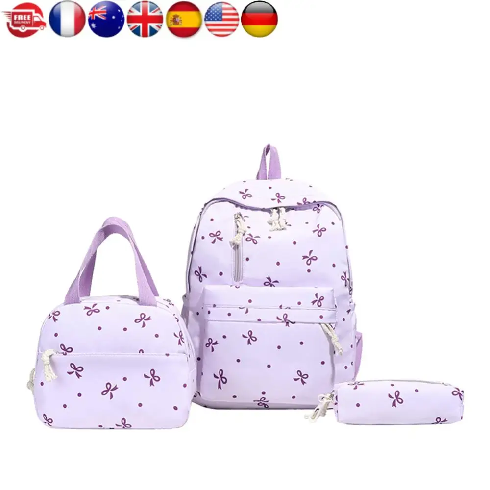 

3 шт./компл. школьная сумка с бантом и сумочкой и пеналом, студенческий рюкзак для девочек и женщин, путешествия