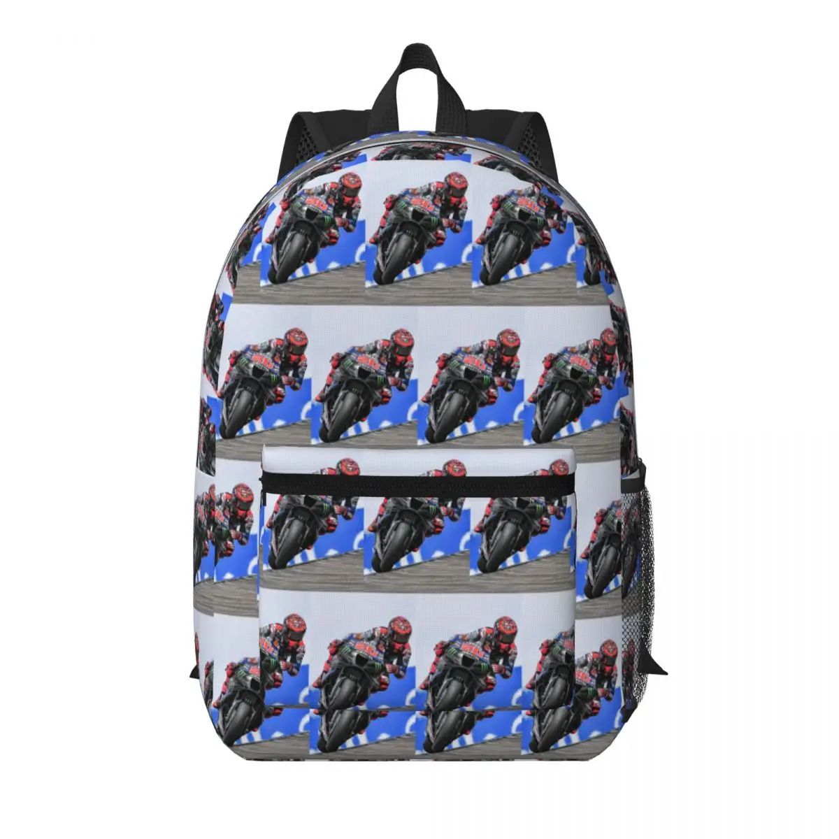 Fabio Quartararo French Motorcycle Racer Student Backpack School Bag Hiking Travel Daypack for Boys Girls Bookbag Shoulder Bags