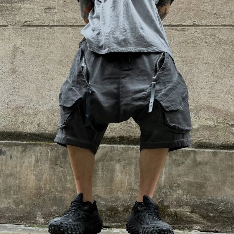 

Functional Style Men's Casual Pants Waste Soil Style Wide-Leg Pants Multi-Pocket 7-Point Pants Overalls Summer Shorts