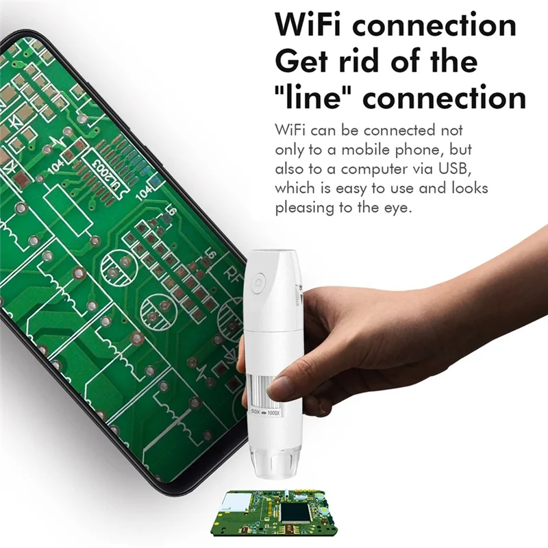 Беспроводной цифровой микроскоп 50X-1000X Wi-Fi USB портативный ручной микроскоп для монет с 8 светодиодами