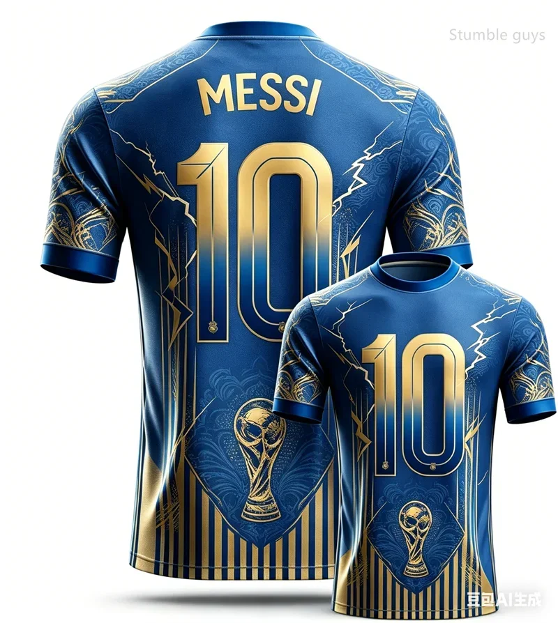 2026 Men's Summer Messi No.10 Football T-Shirt, Trendy Sports Casual Daily Short Sleeve Tops Matching for Adults & Kids
