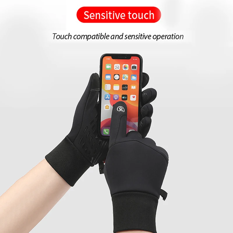 Winter Warm Touch Screen Gloves Outdoor Windproof Waterproof Cold-proof Gloves Men Driving Cycling Fishing Ski Gloves