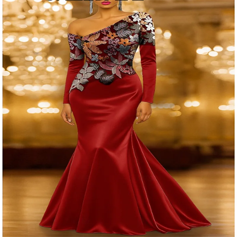 Abiti da ballo lunghi fino al pavimento a sirena/tromba Abito da sera Abito da ballo Abito formale Elegante manica lunga scintillante vintage Personalizza