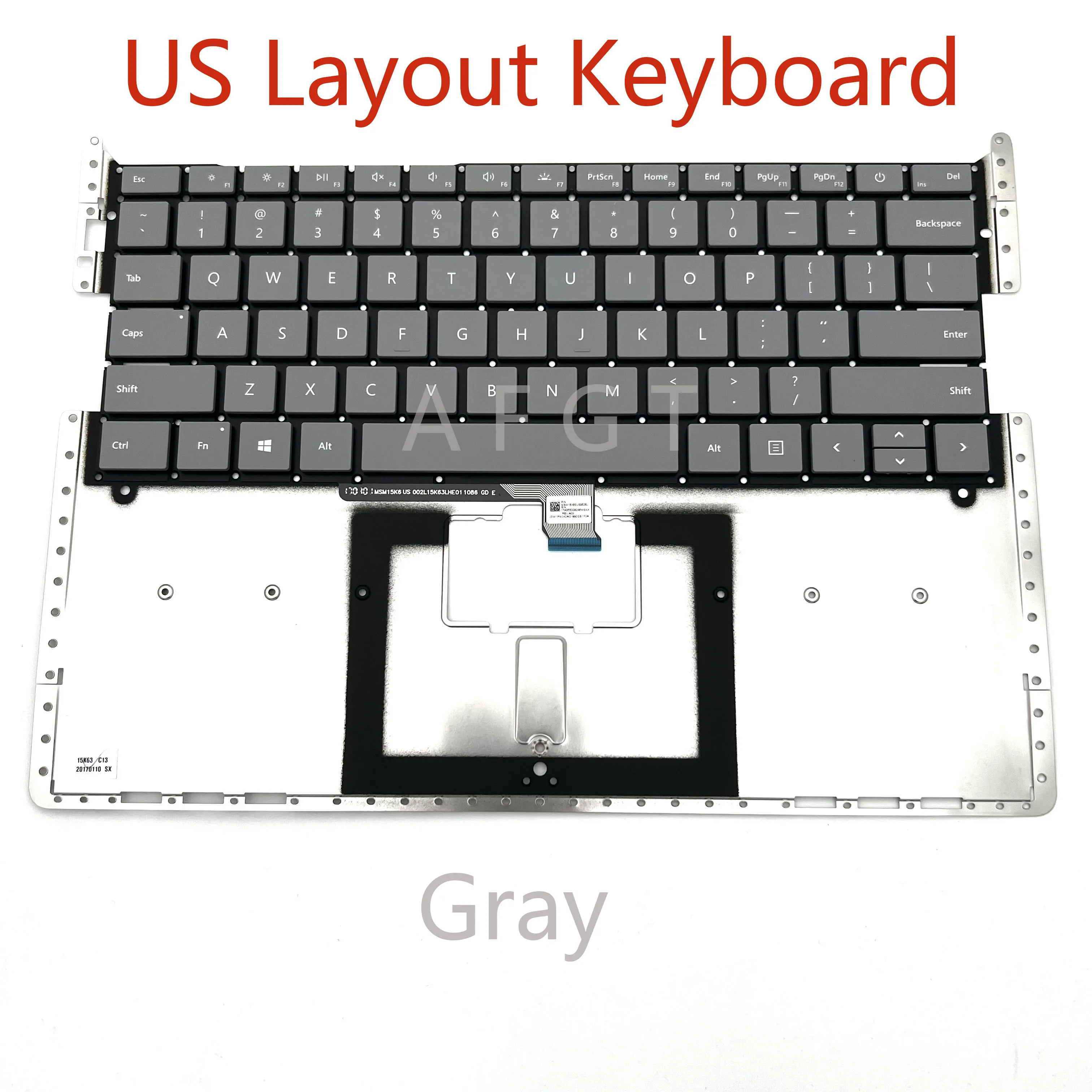 Teclado Original para Notebook Microsoft Surface, Cinza, Reino Unido, Layout dos EUA, 1, 2, Notebook, 13.5 ", 1769, 1782, Novo