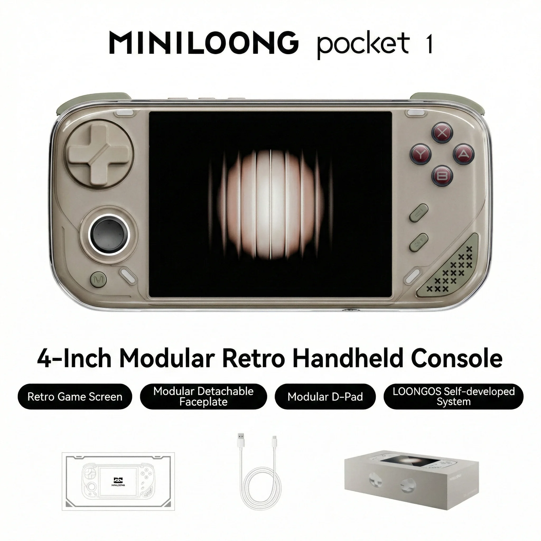 MINILOONG POCKET 1 Handheld Game Console 4'' IPS Scherm HD Uitvoer Open Source Systemen OTA Upgrades LOONG OS Nieuwe Console POCKET1