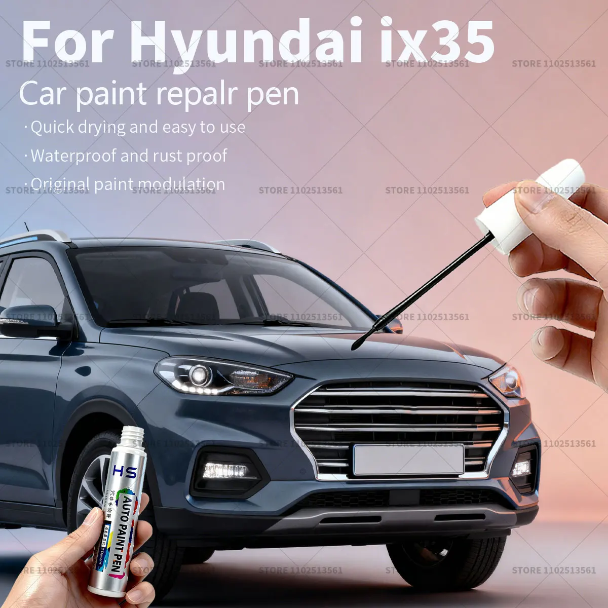 

Ручка для ремонта автомобильной краски для Hyundai ix35 Touch Up, средство для удаления царапин, сделай сам, автоаксессуары, синий, черный, BN, белый, PWT, серебристый, 2R, серый N4G