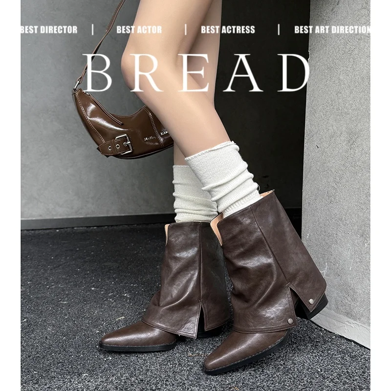 2026 new autumn winter women ankle boots natural leather 22-25cm split leather+Lycra+pigskin/plush high heel women pants boots