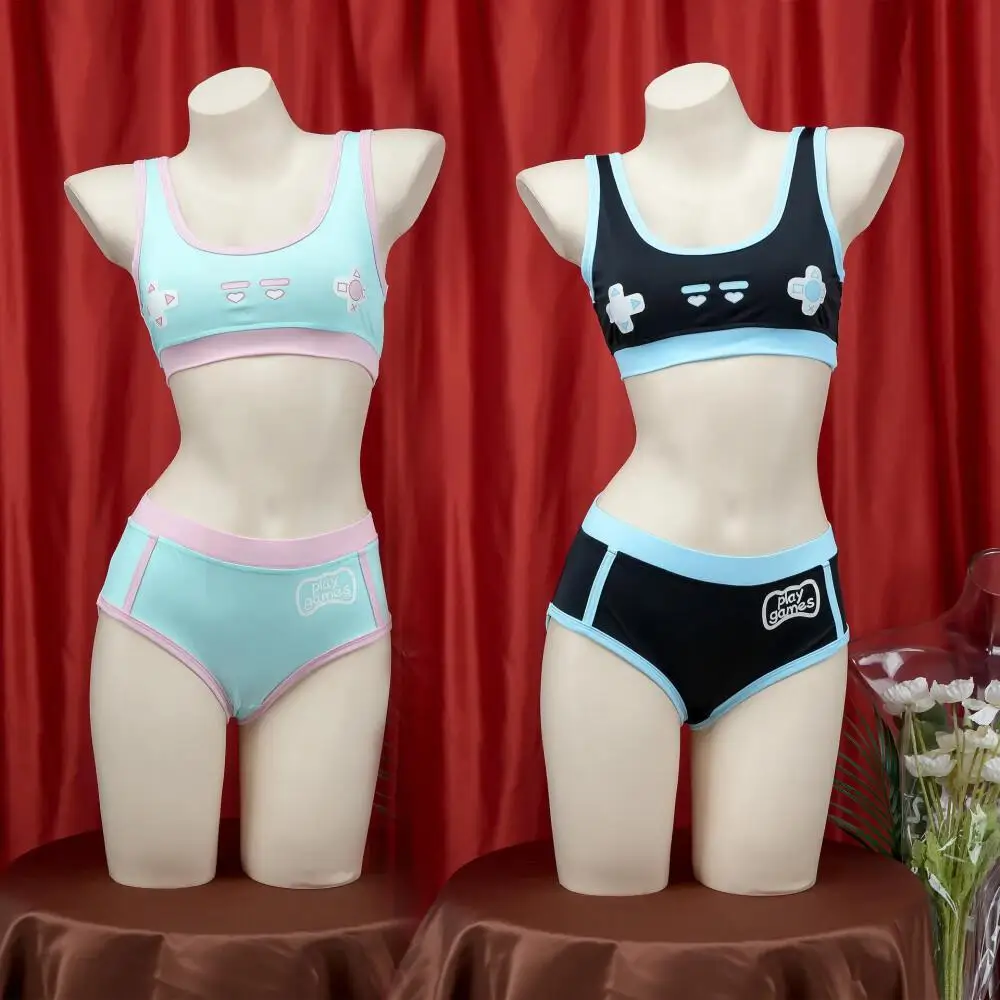 Traje de baño con estampado de gamepad de anime para niñas, uniforme de gimnasia japonés, disfraz de cosplay, ropa interior deportiva dulce para mujer
