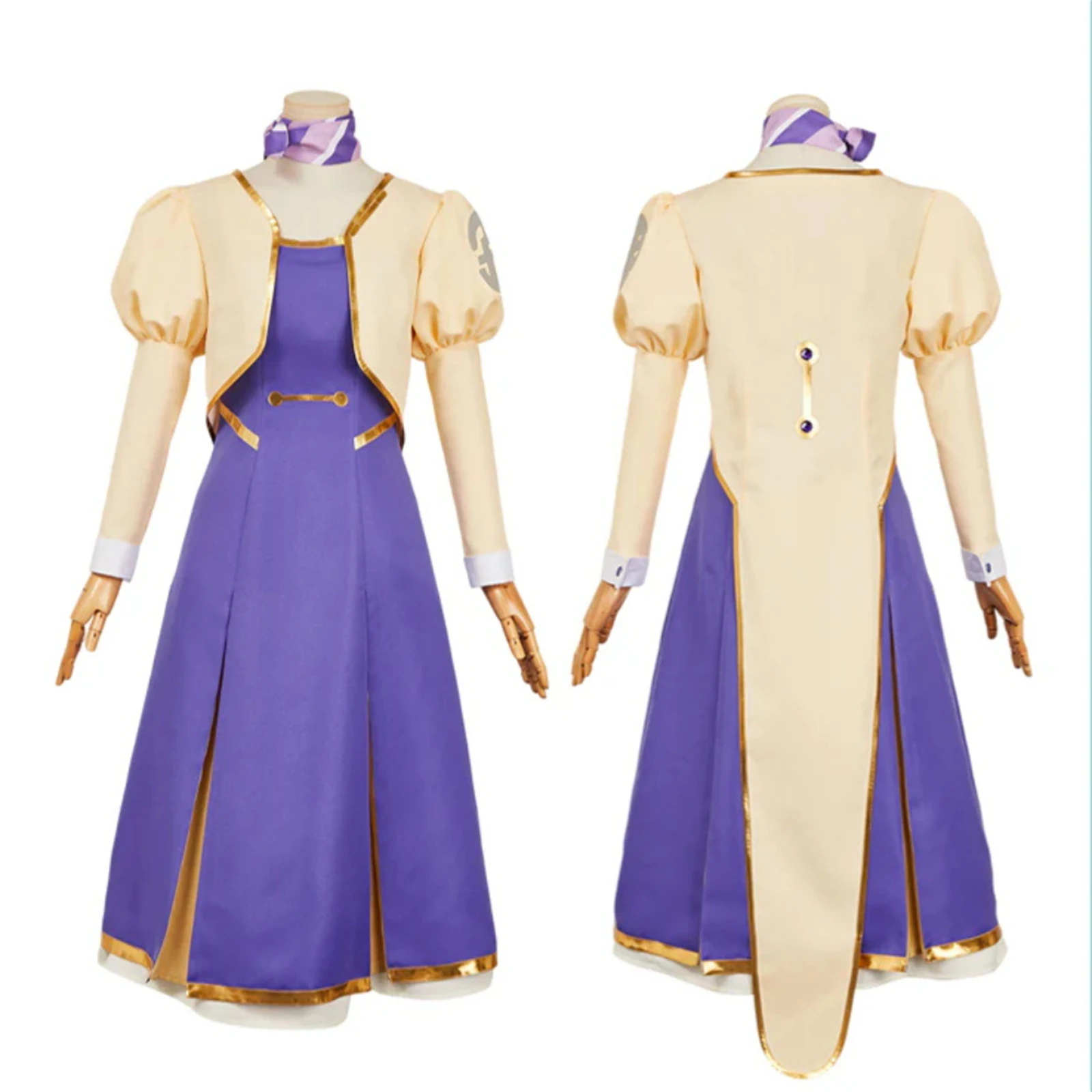 

Yachiyo Cosplay Costume Anime Hotel Girl Purple Dress Bubble Sleeve Jacket Set Halloween Carnival Party Uniform for Women
