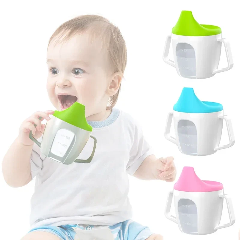 Baby Learning Drinking Cup Cute Water Bottle with Double Handle BPA Free Leakproof Infants Water Cups Bottle Duckbill Cup