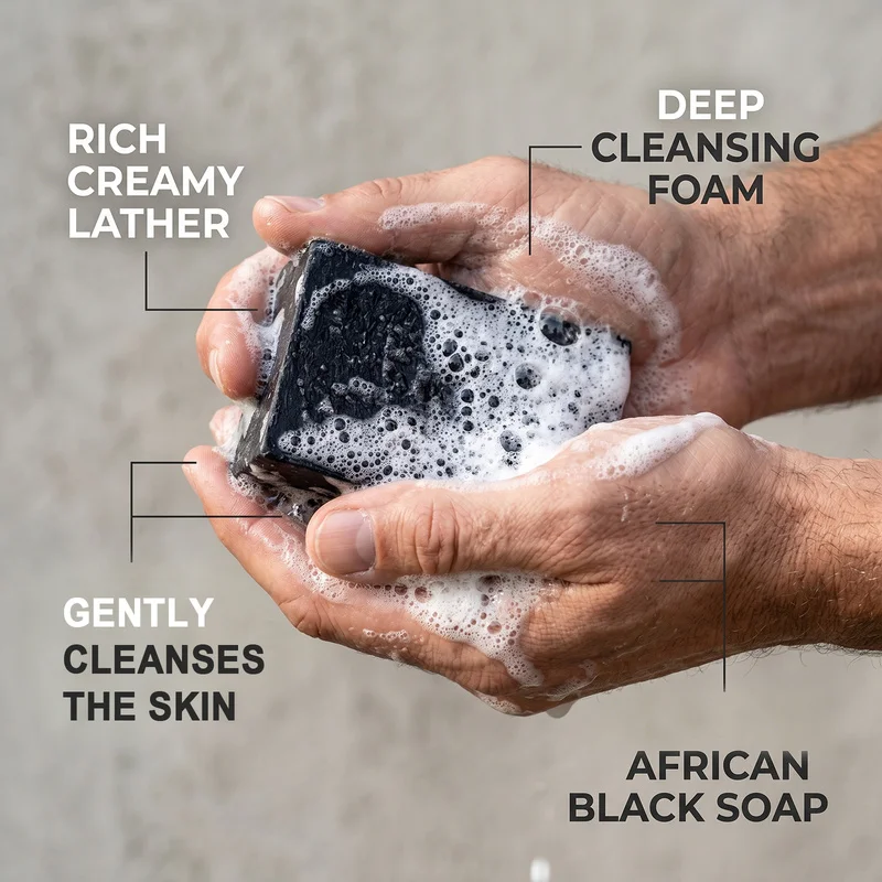 African black soap Deep cleansing facial soap Gentle exfoliating bath soap