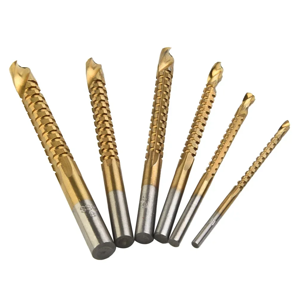 

Furadeira 6 шт. HSS высокоскоростная сталь сверла с титановым покрытием 3/4/5/6/6/6,5/8 мм Herramientas Para Carpinteria набор сверл