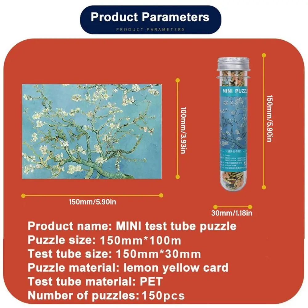150PCS/Set Creative Oil Painting Jigsaw Puzzles Mini Test Tube Puzzle Game Gifts Oil Painting Jigsaw Adult Children