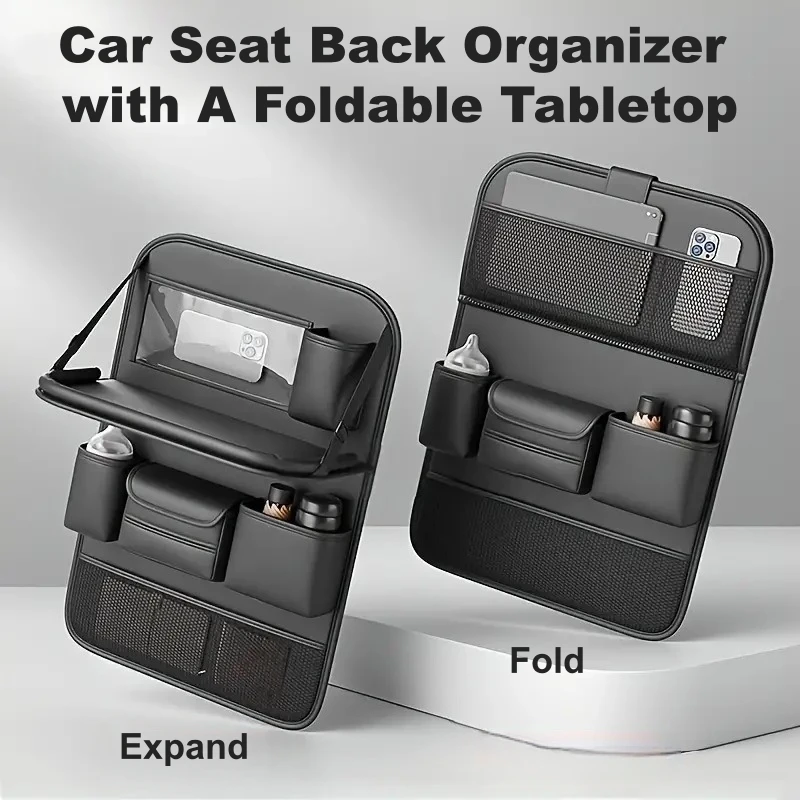 

Роскошный органайзер из искусственной кожи для заднего сиденья автомобиля/багажника, многофункциональный органайзер на спинку сиденья внедорожника, универсальный органайзер для хранения на спинке автомобильного сиденья