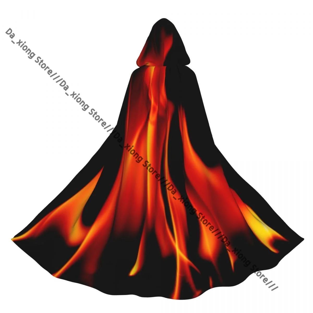 

Unisex Halloween Cloak Fire Flames Background Cape Hooded Medieval Costume Witch Wicca Vampire