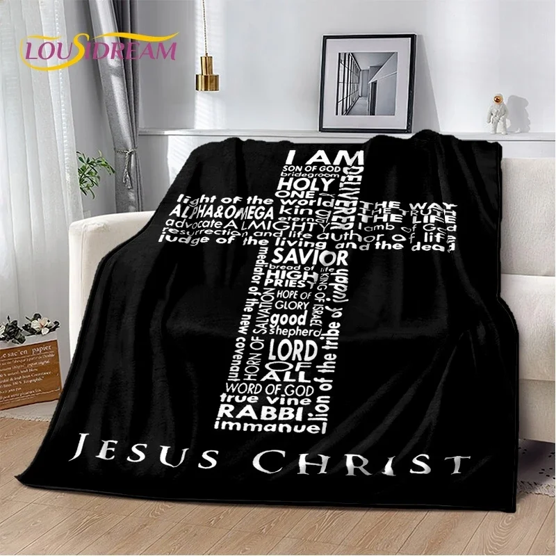 3D Pray Holy Bible Cross Jesus Soft Flannel Blanket for Bed Bedroom Sofa Picnic,Throw Blanket for Cover Outdoor Leisure Nap Gift