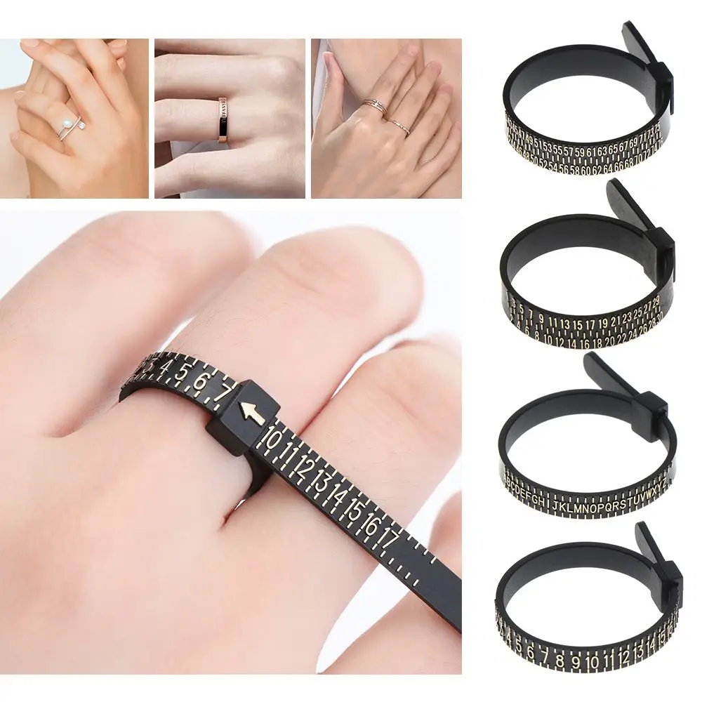 High Quality White/Black Sizes A-Z UK/US/EU/JP Genuine Tester Ring Sizer Measure Wedding Ring Band Finger Gauge