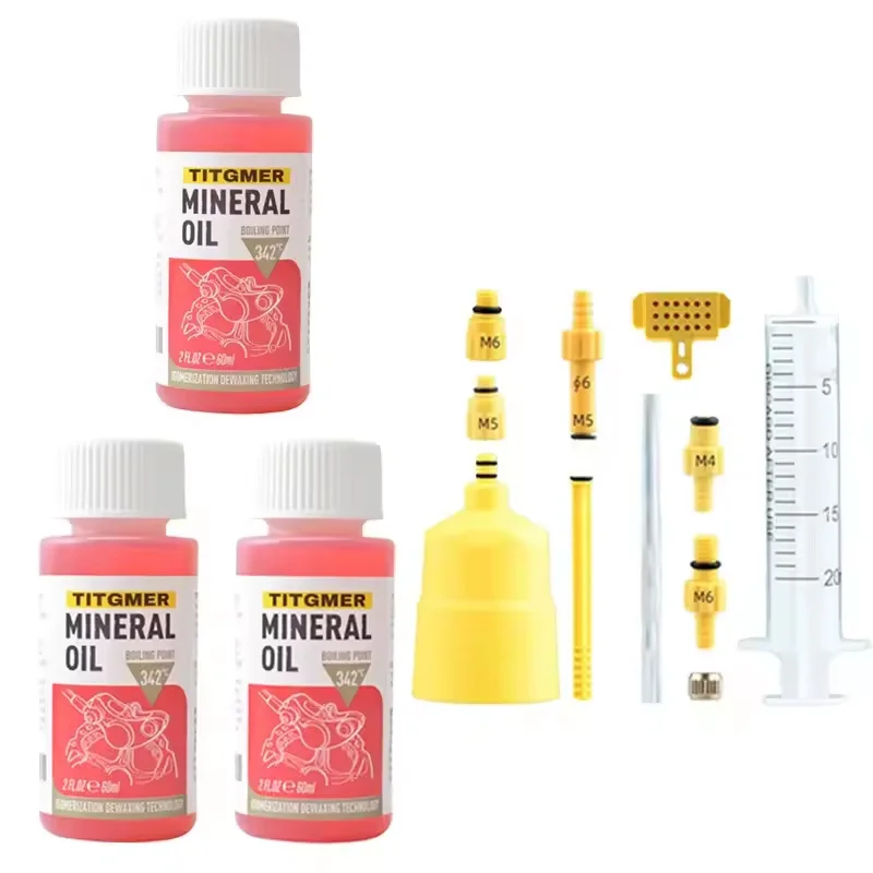 Hoogwaardige fietsremminerale olie - 60 ml / 2 oz - Ideaal voor Shimano- en Tektro hydraulische remsystemen