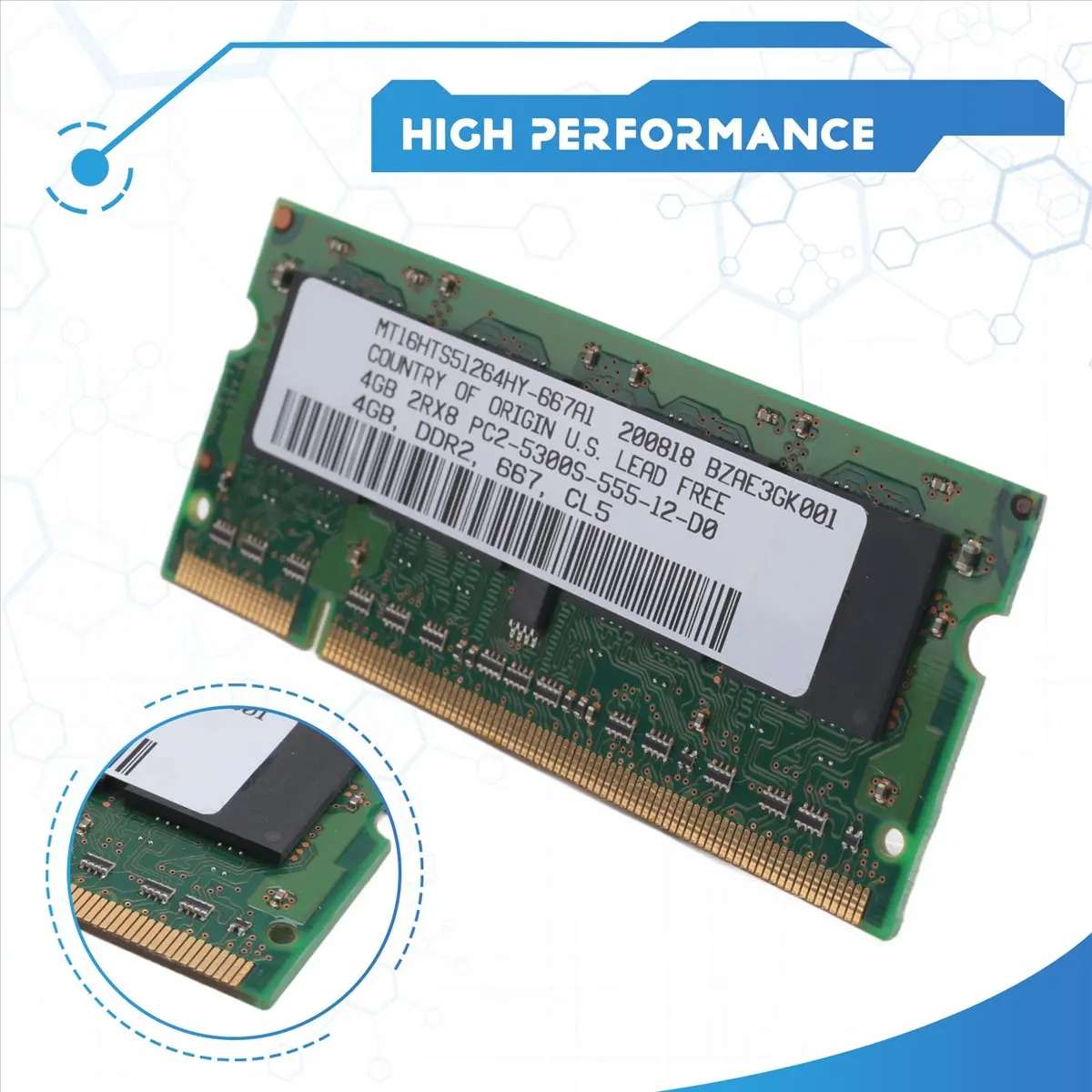 TOP RATED○▽DDR2 4GB Laptop Ram Memory 667Mhz PC2 5300 SODIMM 1.8V 200 Pins for Laptop Memory