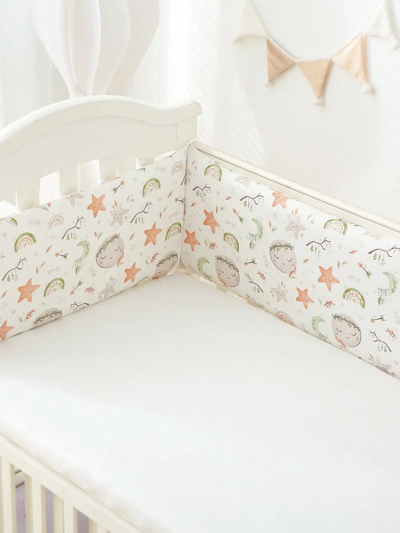 1 шт., защитная направляющая для детской кроватки, мягкая набивка, подкладка для бампера для детской кроватки, мягкий забор для кровати с мультяшным принтом, цельный, длина 120/180/200 см